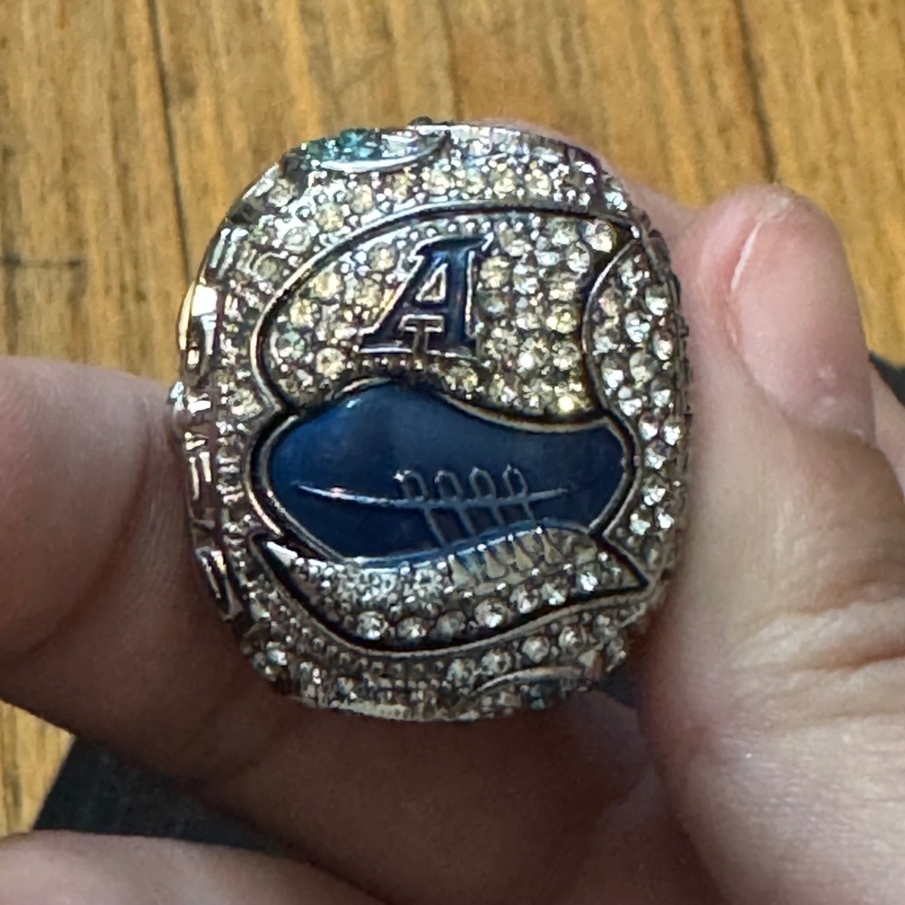 Toronto Argonauts 2022 CFL Grey Cup Champions Replica Ring Silver Tone Blue.